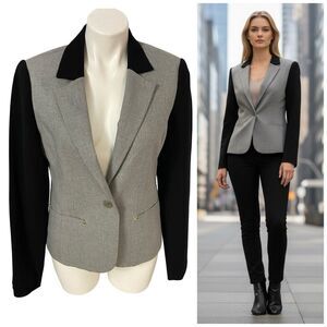 Rachel Roy Blazer Womens Sz 10 Colorblock Gray Jacket Workwear Business Casual